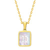 Jewelry Stainless Steel Square Pendant Necklace Minimalist Style Electroplating