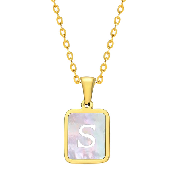 Jewelry Stainless Steel Square Pendant Necklace Minimalist Style Electroplating