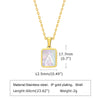 Jewelry Stainless Steel Square Pendant Necklace Minimalist Style Electroplating