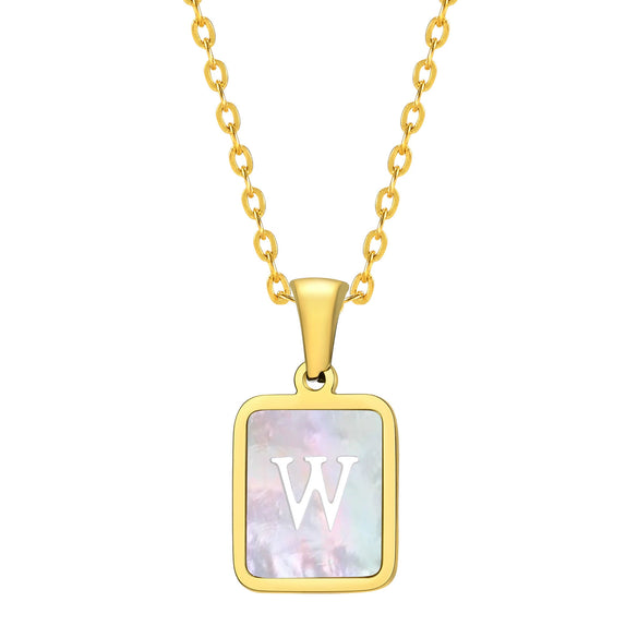 Jewelry Stainless Steel Square Pendant Necklace Minimalist Style Electroplating