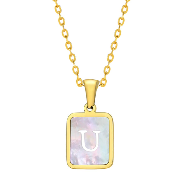 Jewelry Stainless Steel Square Pendant Necklace Minimalist Style Electroplating