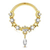 Jewelry Stainless Steel Star Moon Crown Pendant Nose Ring Ear Bone Nail With Electroplating
