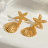 Jewelry Stainless Steel Starfish Animal Zodiac Electroplating Earrings Pendant Color Preservation