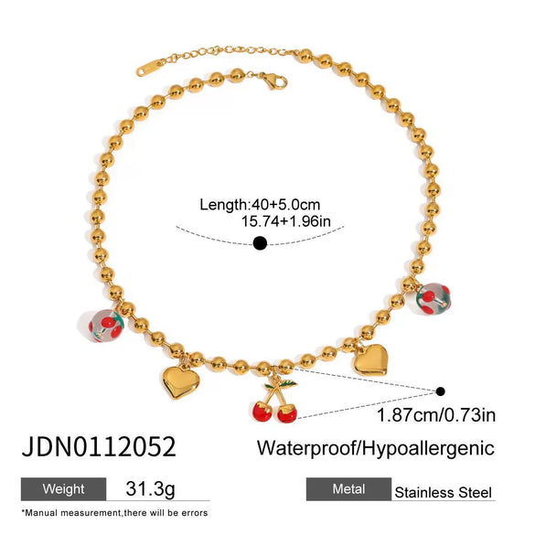 Jewelry Stainless Steel Sweet Fruit Shape Electroplating Pendant Necklace