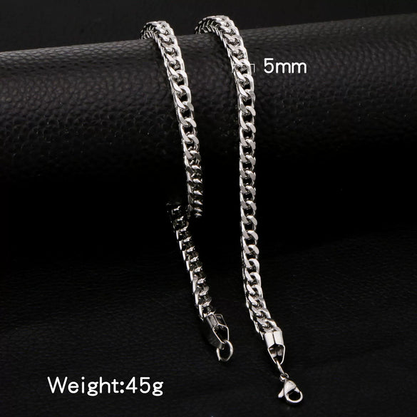 Jewelry Stainless Steel Three Dimensional Geometric Square Cuban Chain Unisex Hip Hop Punk Electroplating Design
