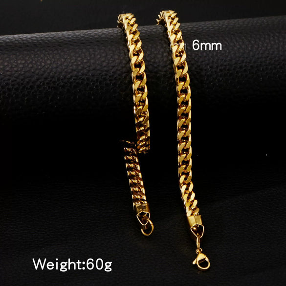 Jewelry Stainless Steel Three Dimensional Geometric Square Cuban Chain Unisex Hip Hop Punk Electroplating Design