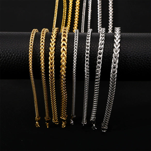 Jewelry Stainless Steel Three Dimensional Geometric Square Cuban Chain Unisex Hip Hop Punk Electroplating Design