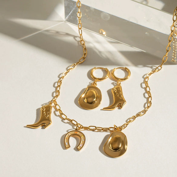 Jewelry Stainless Steel Titanium Steel Boots Pattern Electroplating