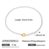 Jewelry Stainless Steel Titanium Steel Freshwater Pearl Geometric Style Electroplating Necklace For Women