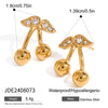 Jewelry Stainless Steel Titanium Steel Fruit Cherry Pendant Necklace Earrings Electroplating