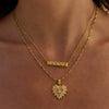 Jewelry Stainless Steel Titanium Steel Geometric Heart Old Style Electroplated Necklace