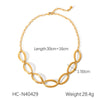 Jewelry Stainless Steel Titanium Steel Geometric Oval Electroplating Necklace Bracelet