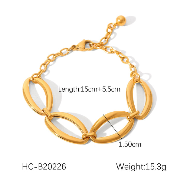 Jewelry Stainless Steel Titanium Steel Geometric Oval Electroplating Necklace Bracelet