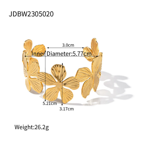 Jewelry Stainless Steel Titanium Steel Geometric Plants And Flowers Electroplating Style