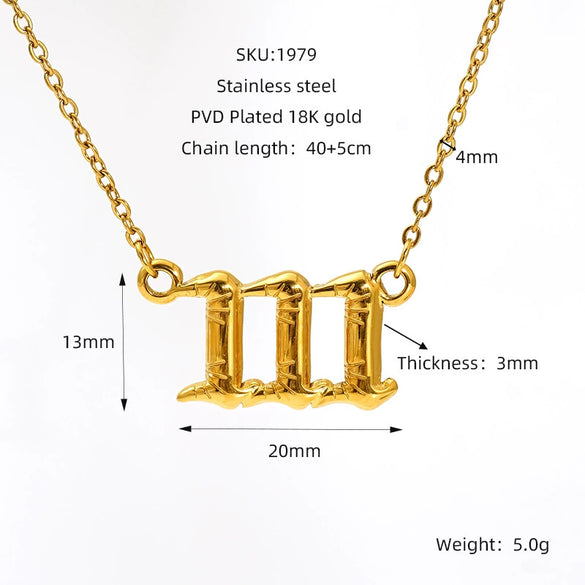 Jewelry Stainless Steel Titanium Steel 18K Electroplating Versatile Letters Numbers Text Pendant Necklace