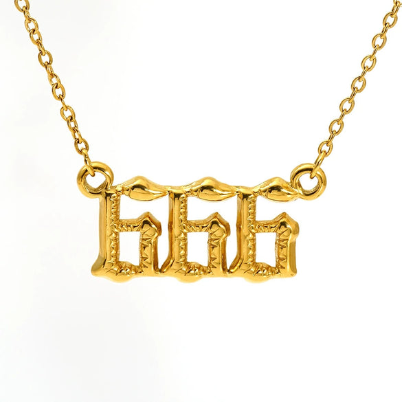 Jewelry Stainless Steel Titanium Steel 18K Electroplating Versatile Letters Numbers Text Pendant Necklace
