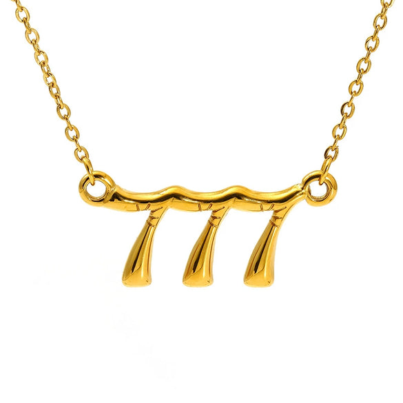 Jewelry Stainless Steel Titanium Steel 18K Electroplating Versatile Letters Numbers Text Pendant Necklace