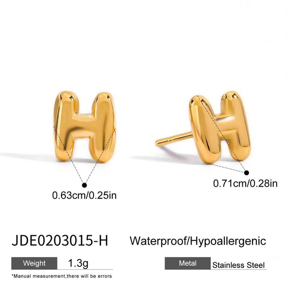Jewelry Stainless Steel Titanium Steel Letter Electroplated Earrings Necklaces Hand Accessories