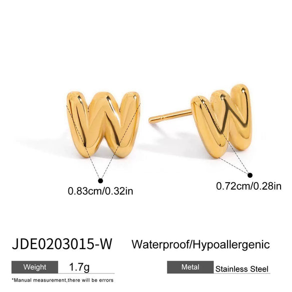 Jewelry Stainless Steel Titanium Steel Letter Electroplated Earrings Necklaces Hand Accessories