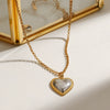 Jewelry Stainless Steel Titanium Steel Love Pendant Necklace Gold And Silver Color Matching Electroplating