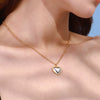 Jewelry Stainless Steel Titanium Steel Love Pendant Necklace Gold And Silver Color Matching Electroplating