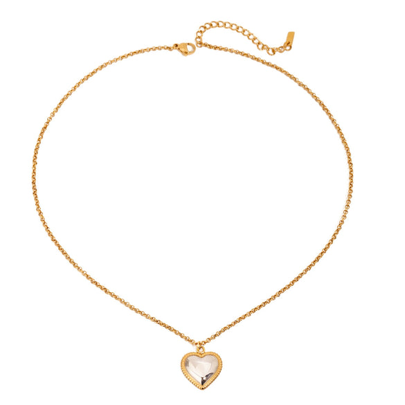 Jewelry Stainless Steel Titanium Steel Love Pendant Necklace Gold And Silver Color Matching Electroplating