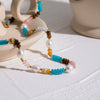 Jewelry Stainless Steel Titanium Steel Natural Stone Pearl Tiger Eye Color Crystal Geometric Electroplated Necklace