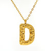 Jewelry Stainless Steel Titanium Steel Pendant Necklace With Embossed Pleated Design Inlaid With Gold And Letters Numbers Text For Women