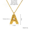 Jewelry Stainless Steel Titanium Steel Pendant Necklace With Embossed Pleated Design Inlaid With Gold And Letters Numbers Text For Women