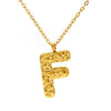 Jewelry Stainless Steel Titanium Steel Pendant Necklace With Embossed Pleated Design Inlaid With Gold And Letters Numbers Text For Women