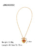 Jewelry Stainless Steel Titanium Steel Red Agate Love Shape Electroplating O Chain Pendant Earrings Ring