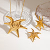 Jewelry Stainless Steel Titanium Steel Sun Pattern Electroplated Women's Earrings And Necklaces