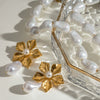 Jewelry Stainless Steel Titanium Steel Water Drops Bead Flower Electroplated
