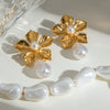 Jewelry Stainless Steel Titanium Steel Water Drops Bead Flower Electroplated