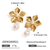 Jewelry Stainless Steel Titanium Steel Water Drops Bead Flower Electroplated
