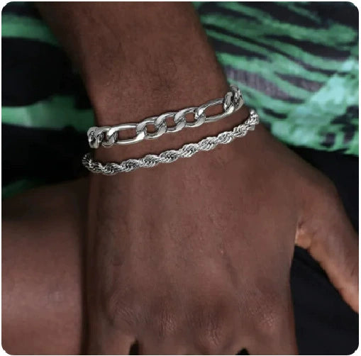 Jewelry Stainless Steel Unisex Couple Bracelet Geometric Electroplating
