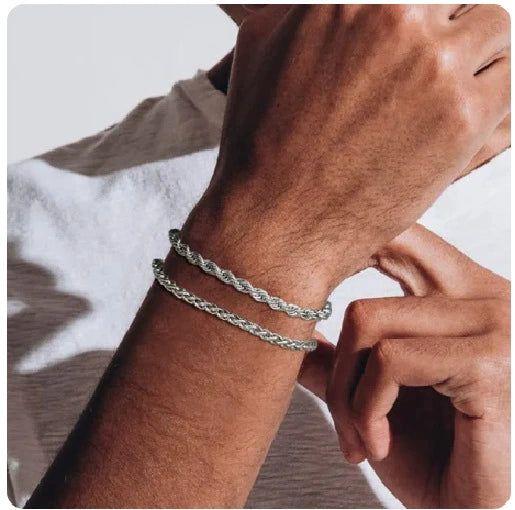 Jewelry Stainless Steel Unisex Couple Bracelet Geometric Electroplating