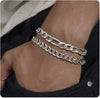Jewelry Stainless Steel Unisex Couple Bracelet Geometric Electroplating
