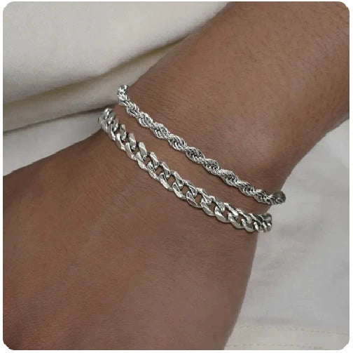Jewelry Stainless Steel Unisex Couple Bracelet Geometric Electroplating