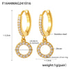 Jewelry Stainless Steel Zircon Geometric Elements Handmade Pvd Electroplated Niche Trendy Earrings