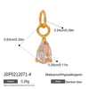 Jewelry Stainless Steel Zircon Pendant Electroplated Birthstone Water Drop Pearl