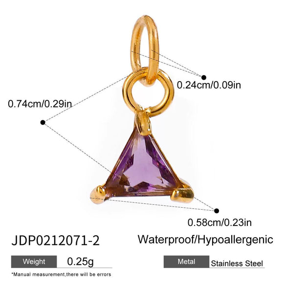 Jewelry Stainless Steel Zircon Pendant Electroplated Birthstone Water Drop Pearl
