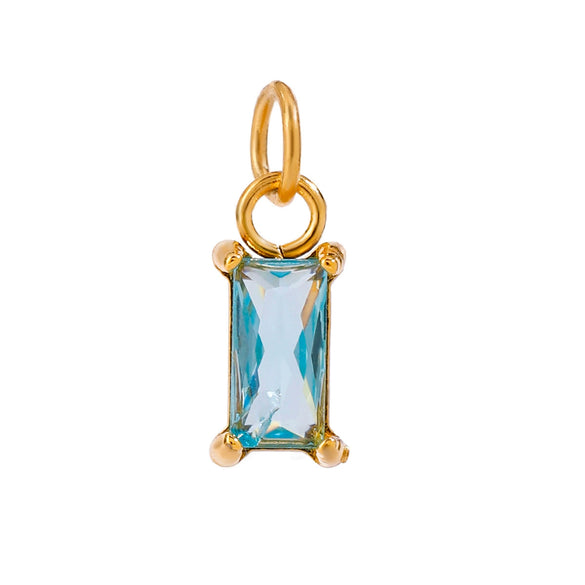 Jewelry Stainless Steel Zircon Pendant Electroplated Birthstone Water Drop Pearl