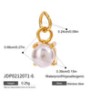 Jewelry Stainless Steel Zircon Pendant Electroplated Birthstone Water Drop Pearl