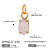Jewelry Stainless Steel Zircon Pendant Electroplated Birthstone Water Drop Pearl
