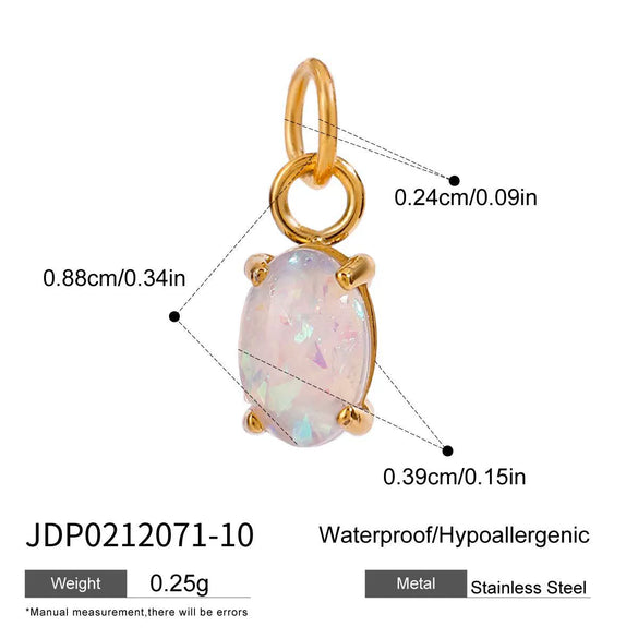 Jewelry Stainless Steel Zircon Pendant Electroplated Birthstone Water Drop Pearl