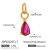 Jewelry Stainless Steel Zircon Pendant Electroplated Birthstone Water Drop Pearl
