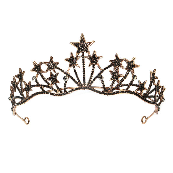 Jewelry Star Rhinestone Electroplated Crown Earrings Hair Band Headwear For Women