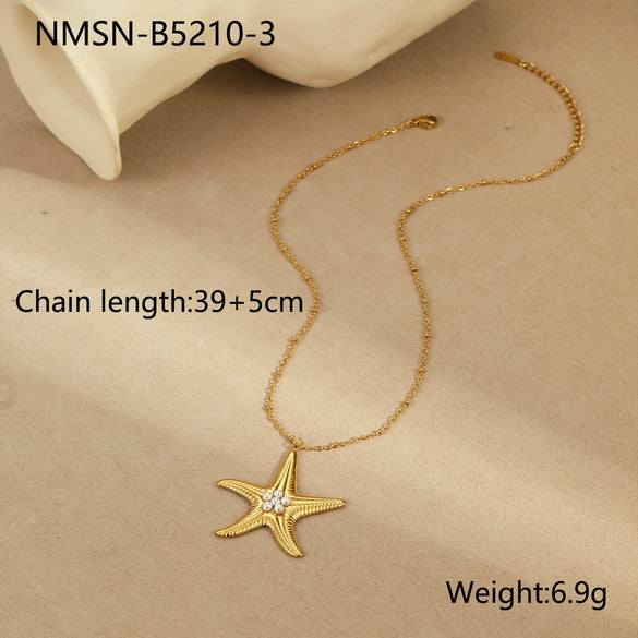Jewelry Starfish Pearl Stainless Steel 18K Geometric Electroplating Women's