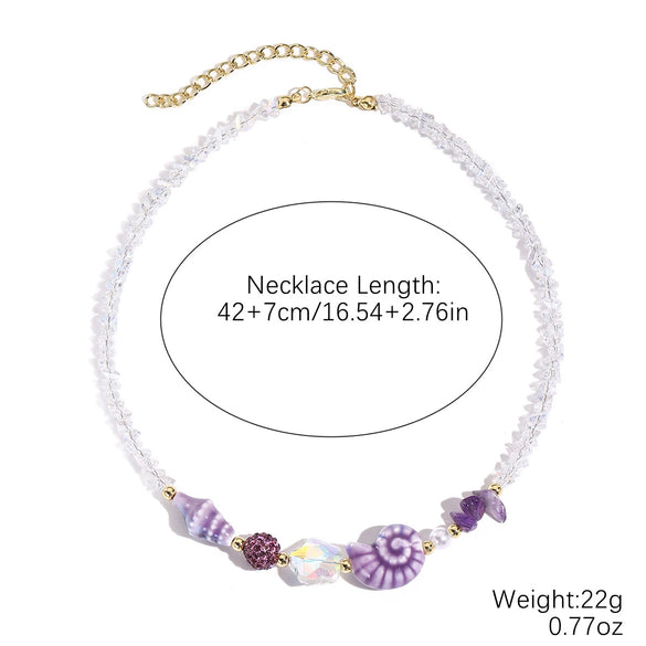 Jewelry Starfish Shell Artificial Crystal Marine Life Set With Diamonds Necklace Bracelet For Women